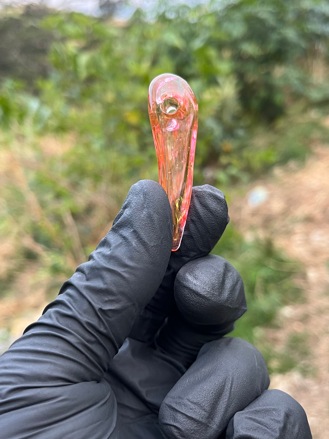 Jims Glass Blowing Kiwi Skull Pendant - 14kt Gold Fumed