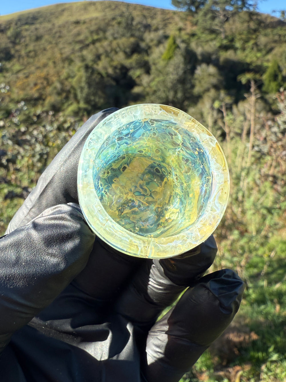 Jims Glass Blowing Chaos Chop Glass - Silver Fumed