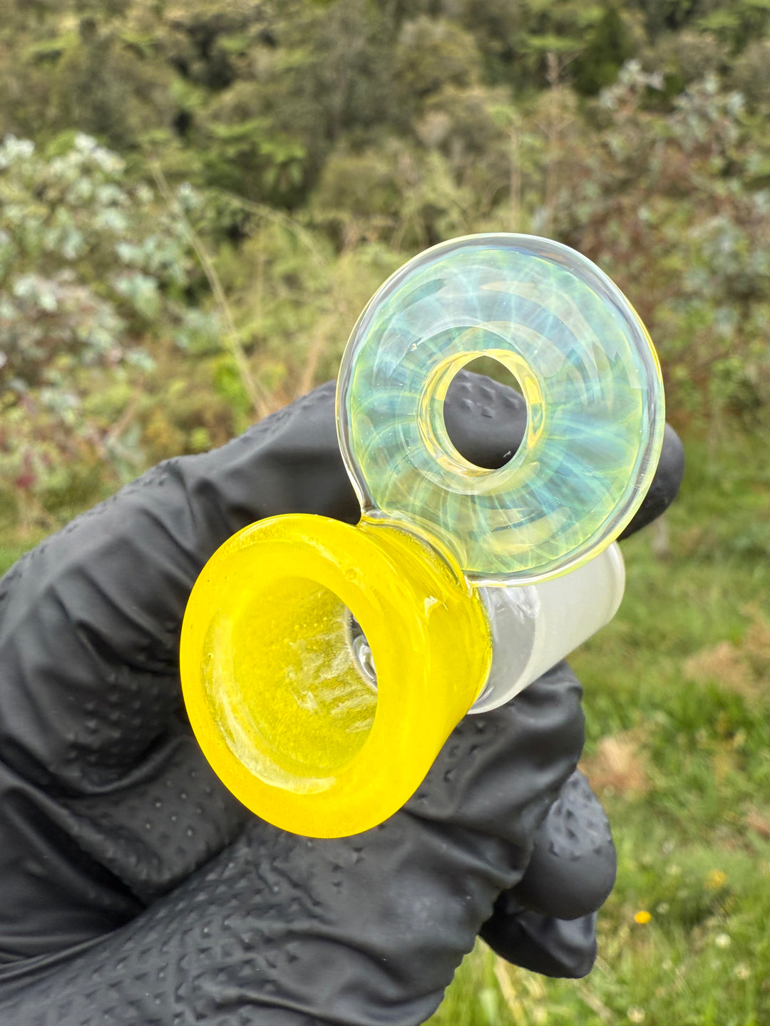 Empirical Glass Grill Perc Tube With Trashcan/Slide - Pineapple Juice/White Saturn