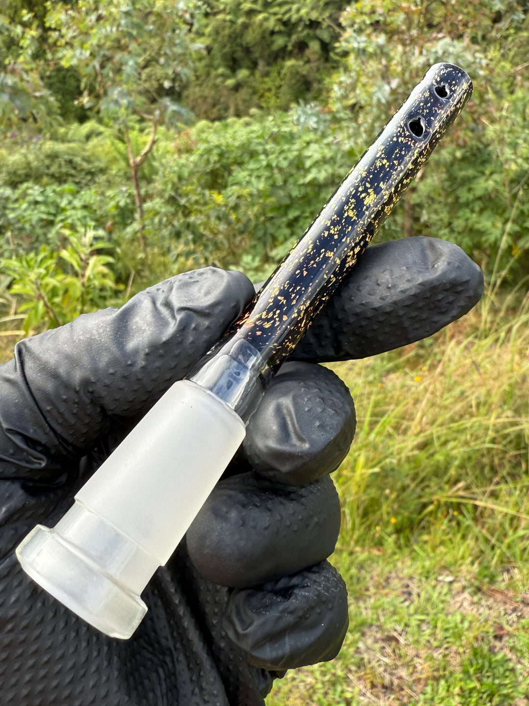 Jamie Clement Glass Collaboration  Downstem - Black/Dichro #2