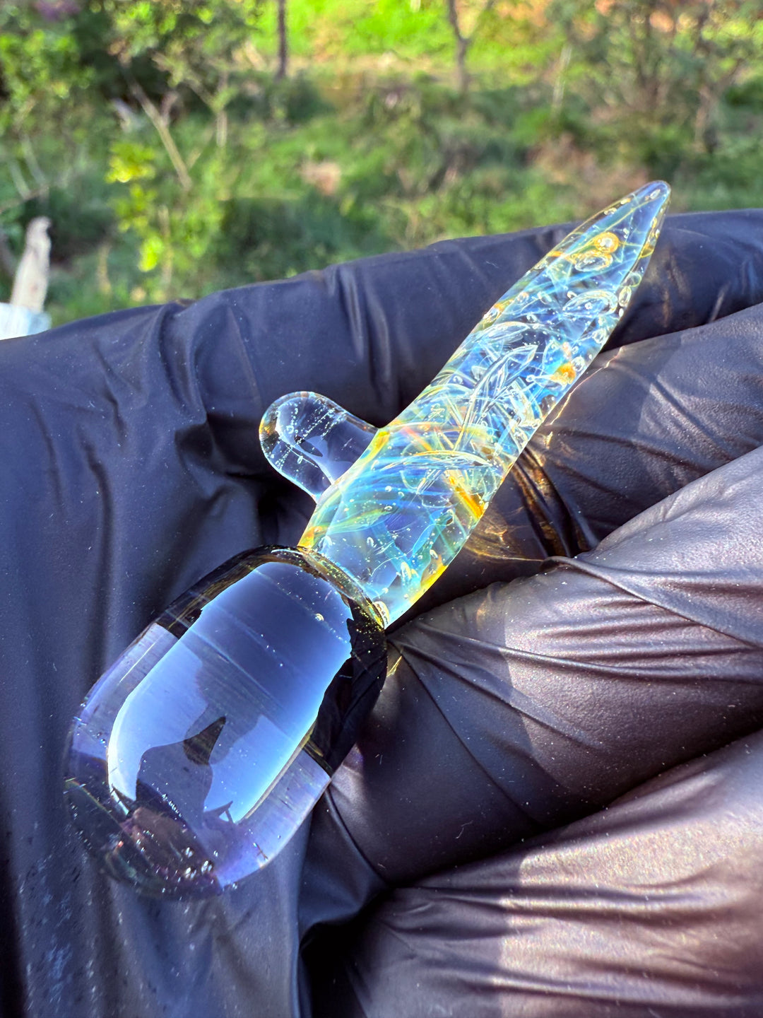 Jims Glass Blowing Chaos Poker - Silver Fumed