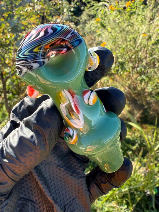 Green Thumb Bob Glass Spoon - Multicoloured/Wigwags #3