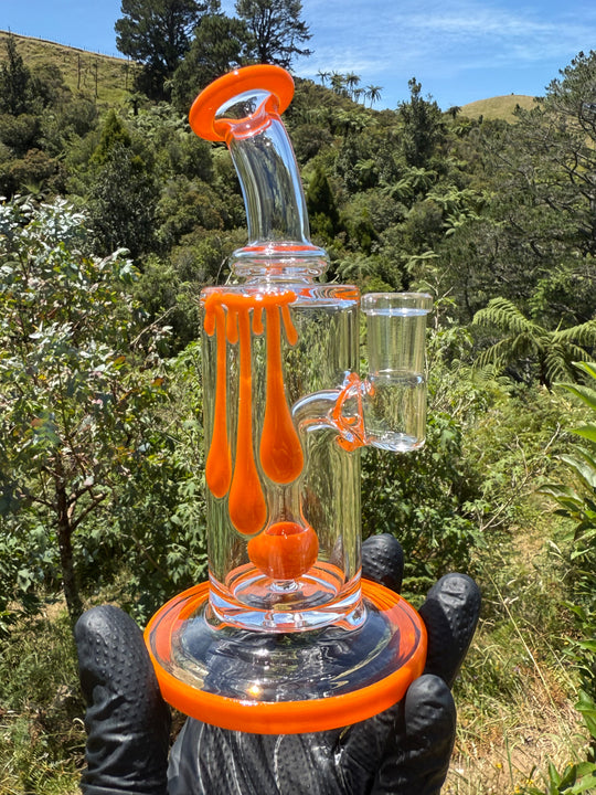 Uzzi Glass Drip Jammer Two Hole Perc - Lava