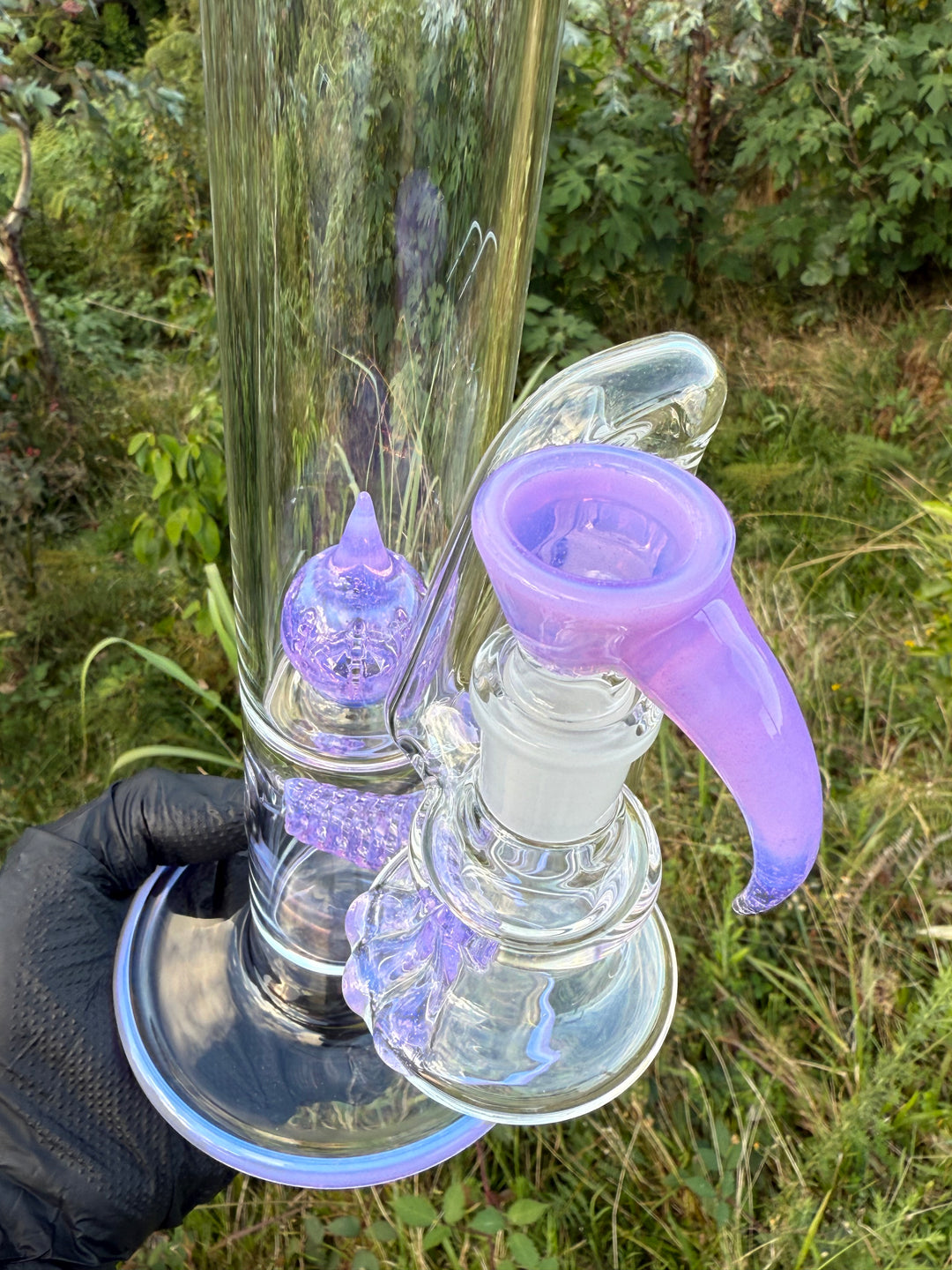 Uzzi Glass Stemline To Imperial Bent Neck Tube - Pink Slyme