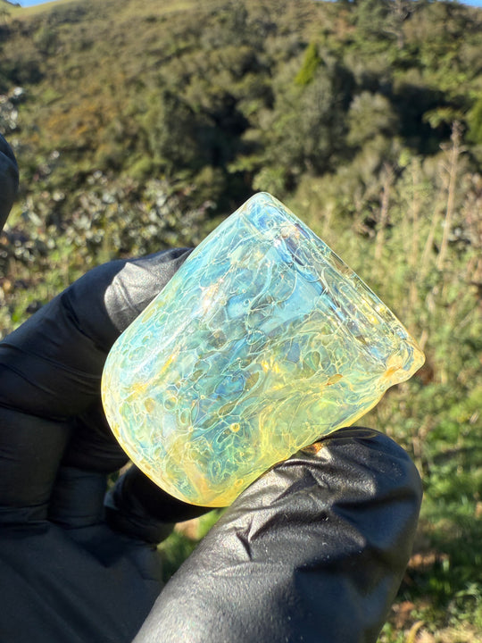 Jims Glass Blowing Chaos Chop Glass - Silver Fumed