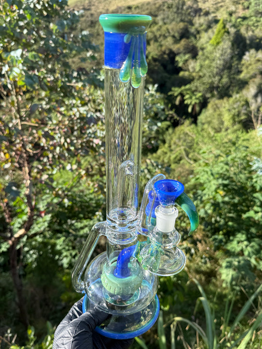 Uzzi Glass Two Tone Tubecycler Set - Green Energy/Sonic