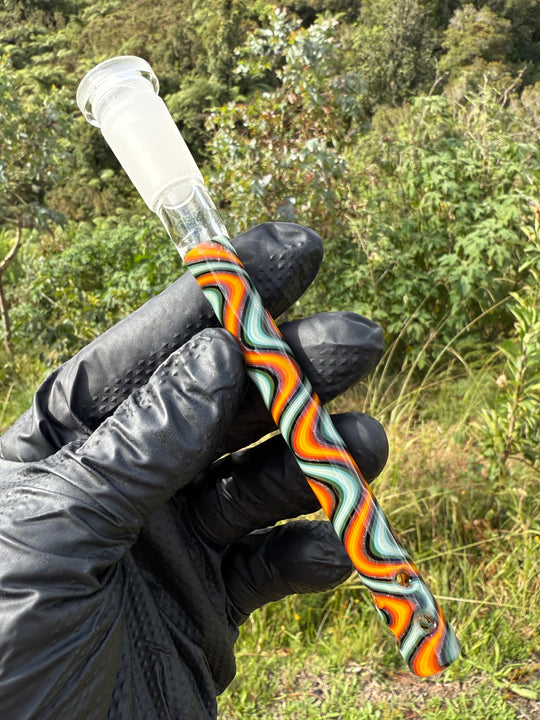 Jamie Clement Glass Collaboration Downstem - Fire And Ice