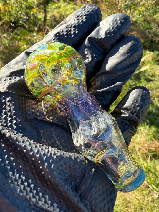 Green Thumb Bob Glass Spoon - Clear/Multicoloured #5