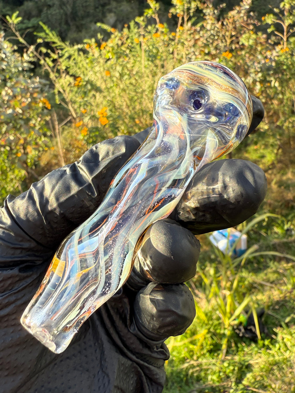 Green Thumb Bob Glass Spoon - Clear/Multicoloured #3