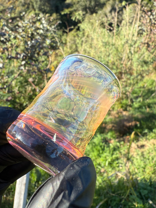 Jims Glass Blowing Spiral Chop Glass - Gold Fumed