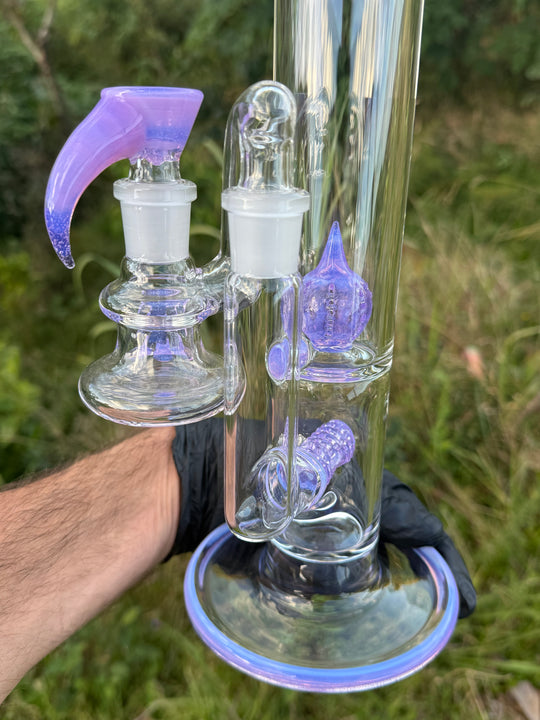 Uzzi Glass Stemline To Imperial Bent Neck Tube - Pink Slyme