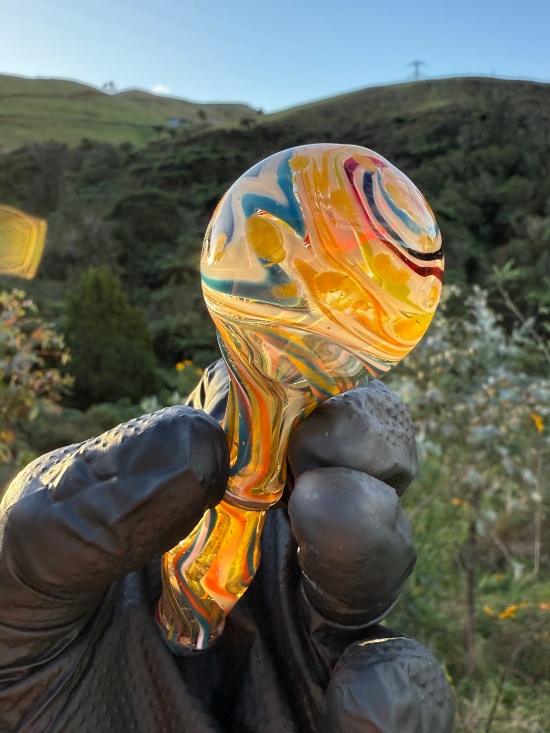 Green Thumb Bob Glass Spoon - Multicoloured/Lines #4