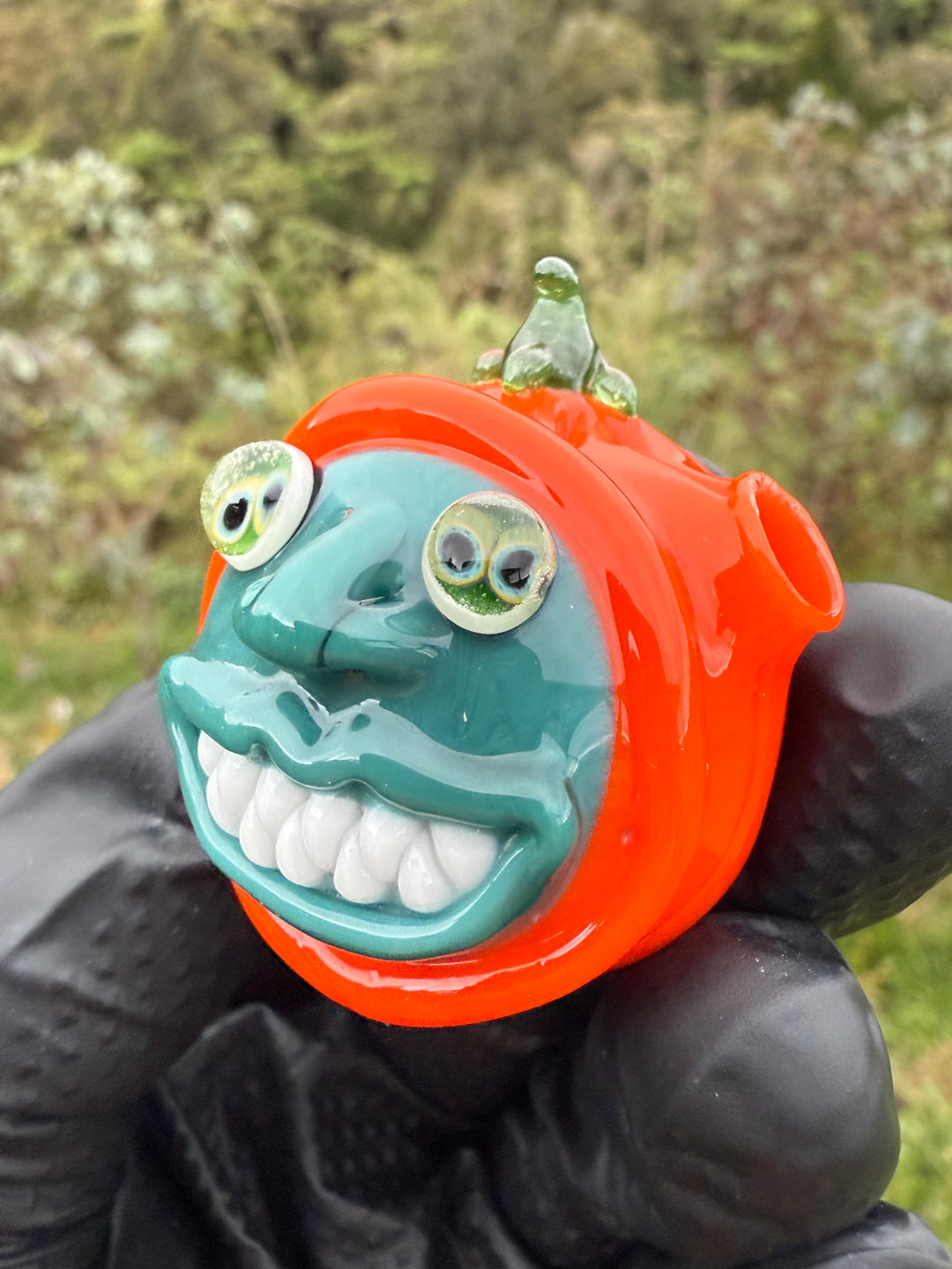 Wyrdglass Pumpkin Goblin Pendant - Custom Colour