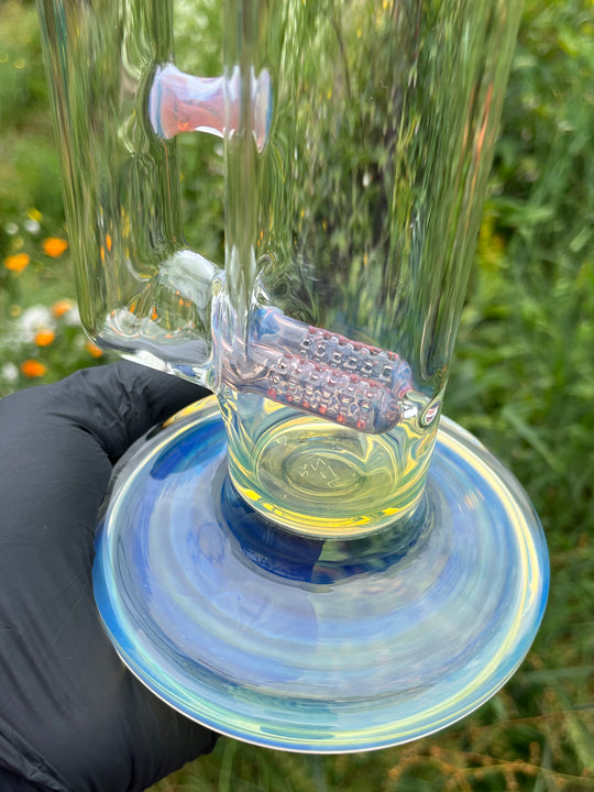 Uzzi Glass Double Inline - Silver Fumed/Rainbow Opal