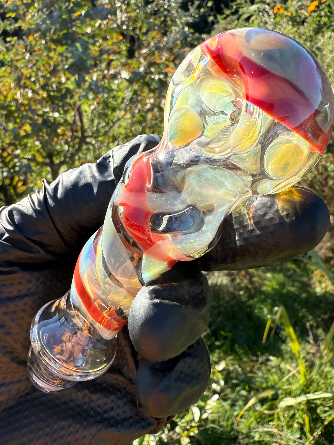 Green Thumb Bob Glass Spoon - Clear/Multicoloured #7