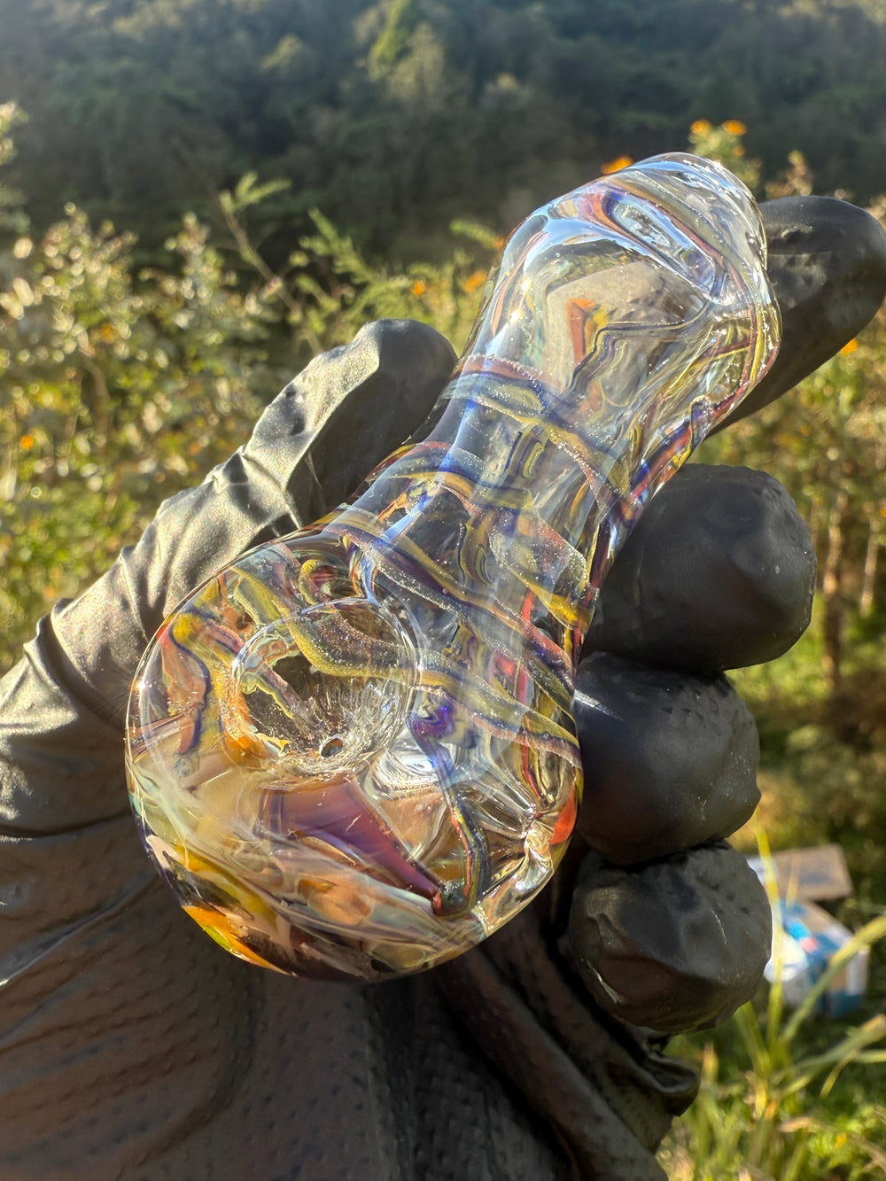 Green Thumb Bob Glass Spoon - Clear/Multicoloured #1