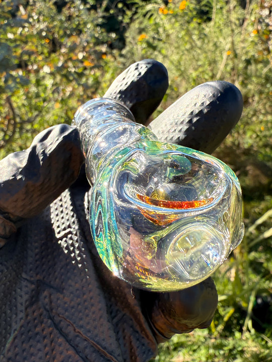 Green Thumb Bob Glass Spoon - Clear/Multicoloured #6