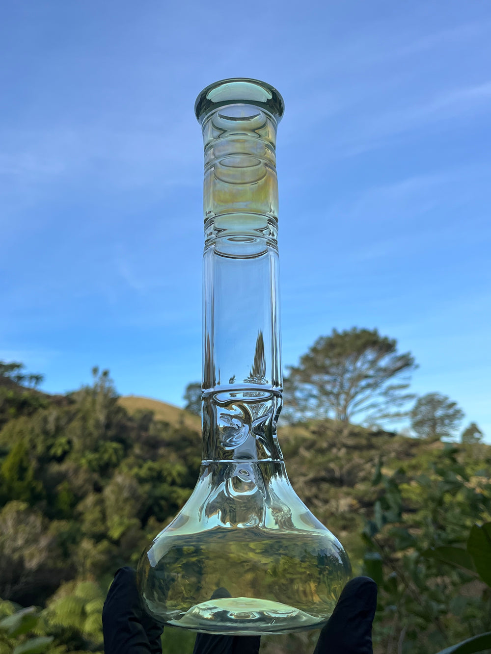 The Glass Bandit Beaker With Stem - Silver Fumed