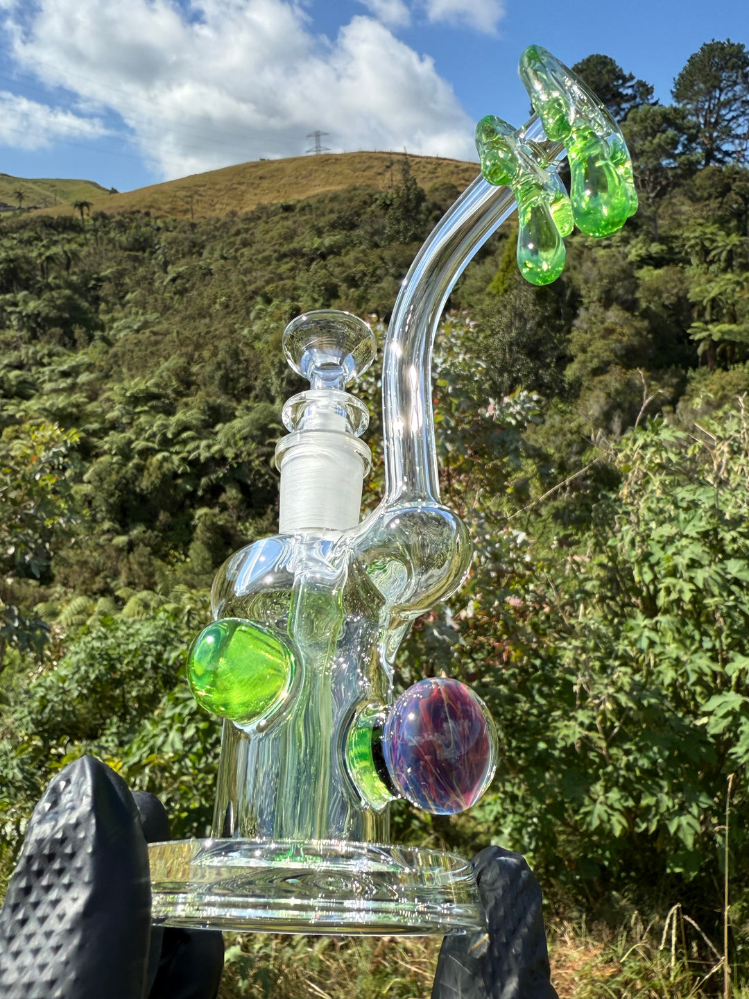 Beerglass Chaos Medallion Drip Mini Rig - Lime/Multicoloured
