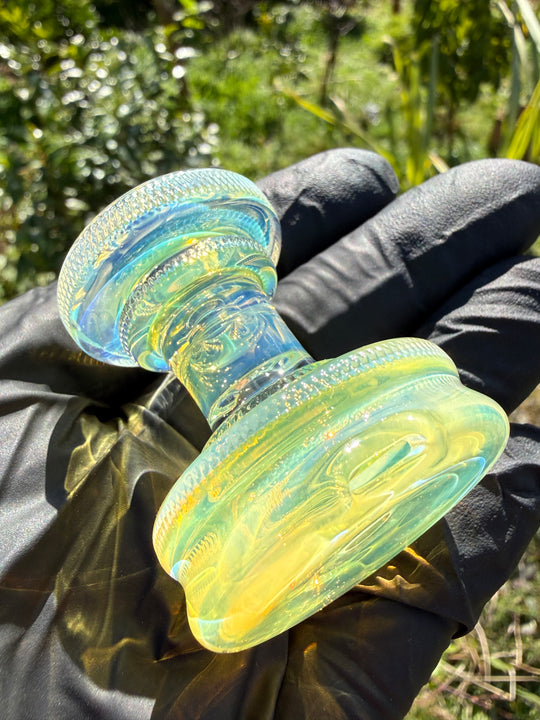 Yeti Glass Puffco Peak Dry Top/Joystick Set - Silver Fumed #2