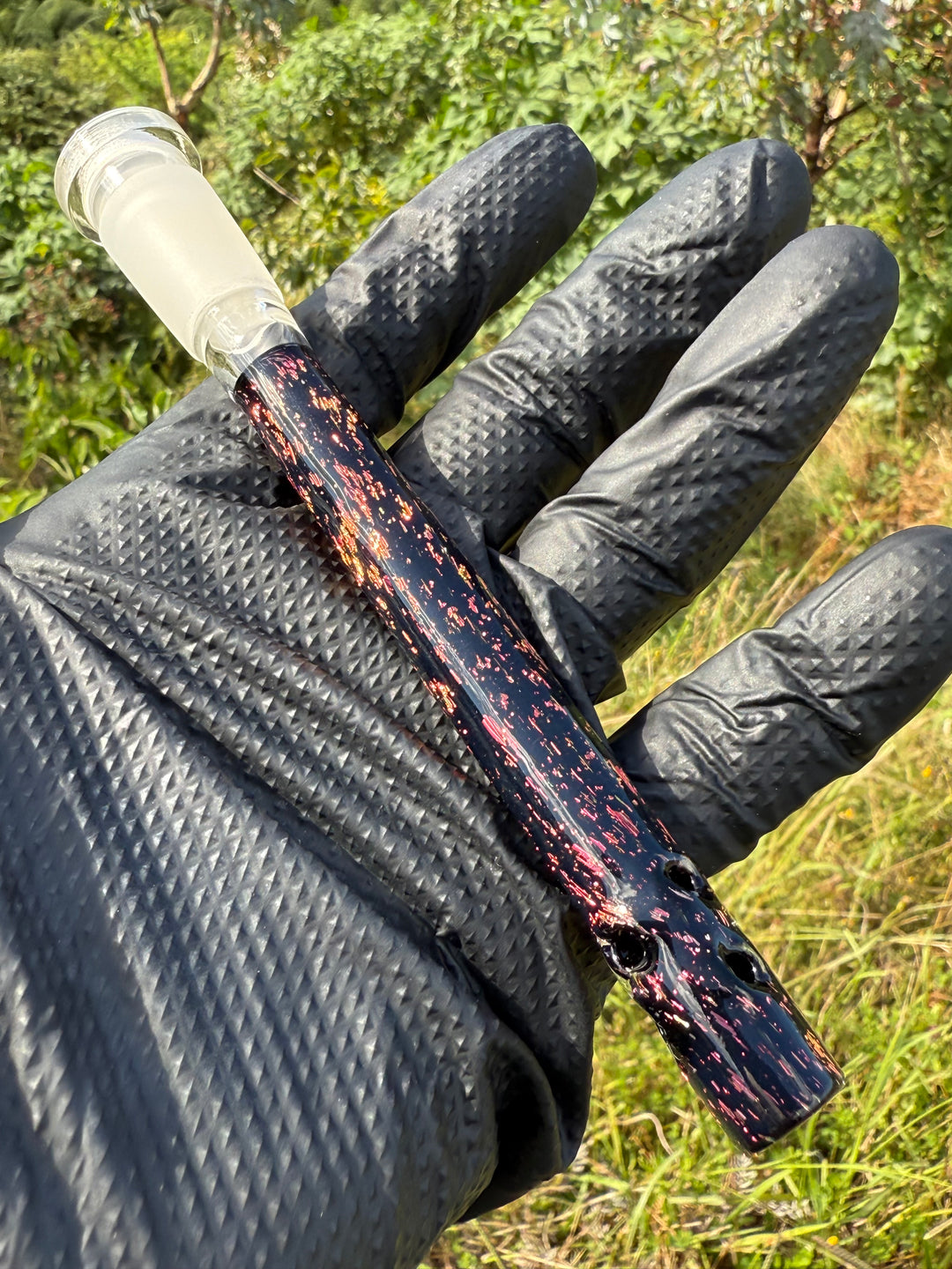 Jamie Clement Glass Collaboration Downstem - Black/Dichro #1