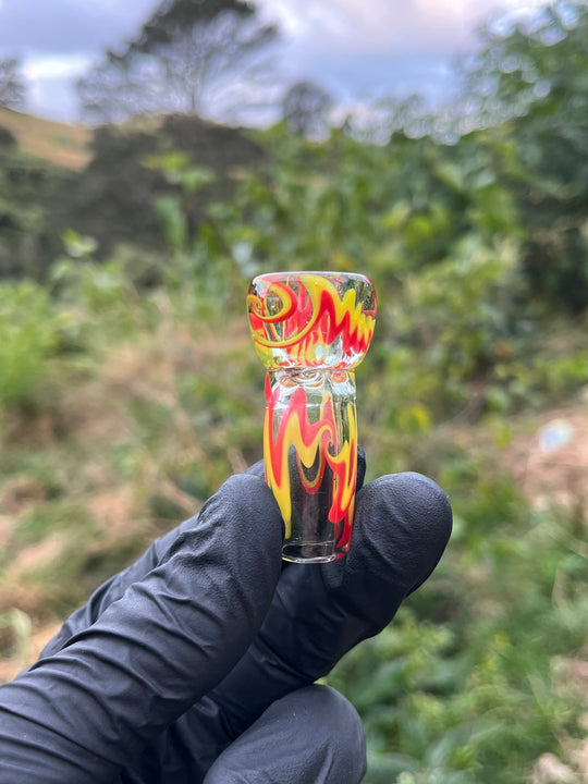 Jims Glass Blowing Fully Worked Wig Wag Slide - Rasta