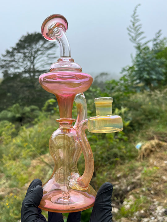 Yeti Glass Single Uptake Incycler - Gold/Silver Fumed