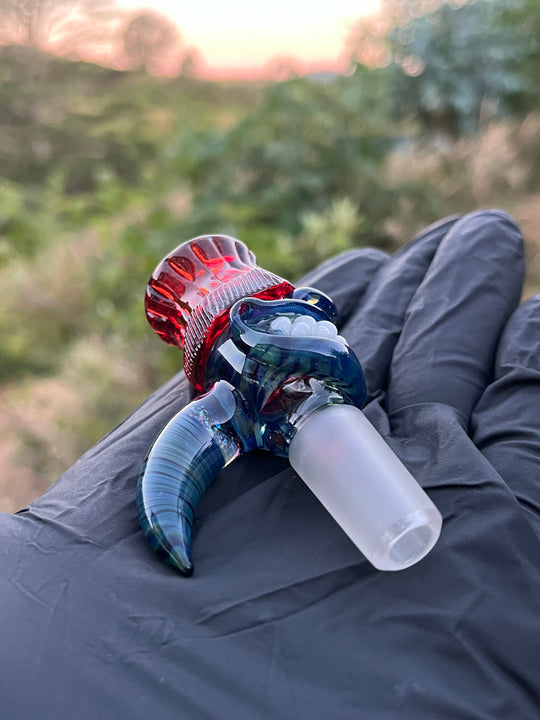 Wyrdglass Goblin Beanie Slide - Cobalt/Pomegranate