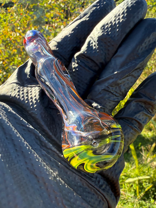 Green Thumb Bob Glass Spoon - Multicoloured/Wigwags #4
