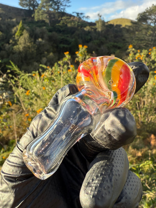 Green Thumb Bob Glass Spoon - Clear/Multicoloured #2