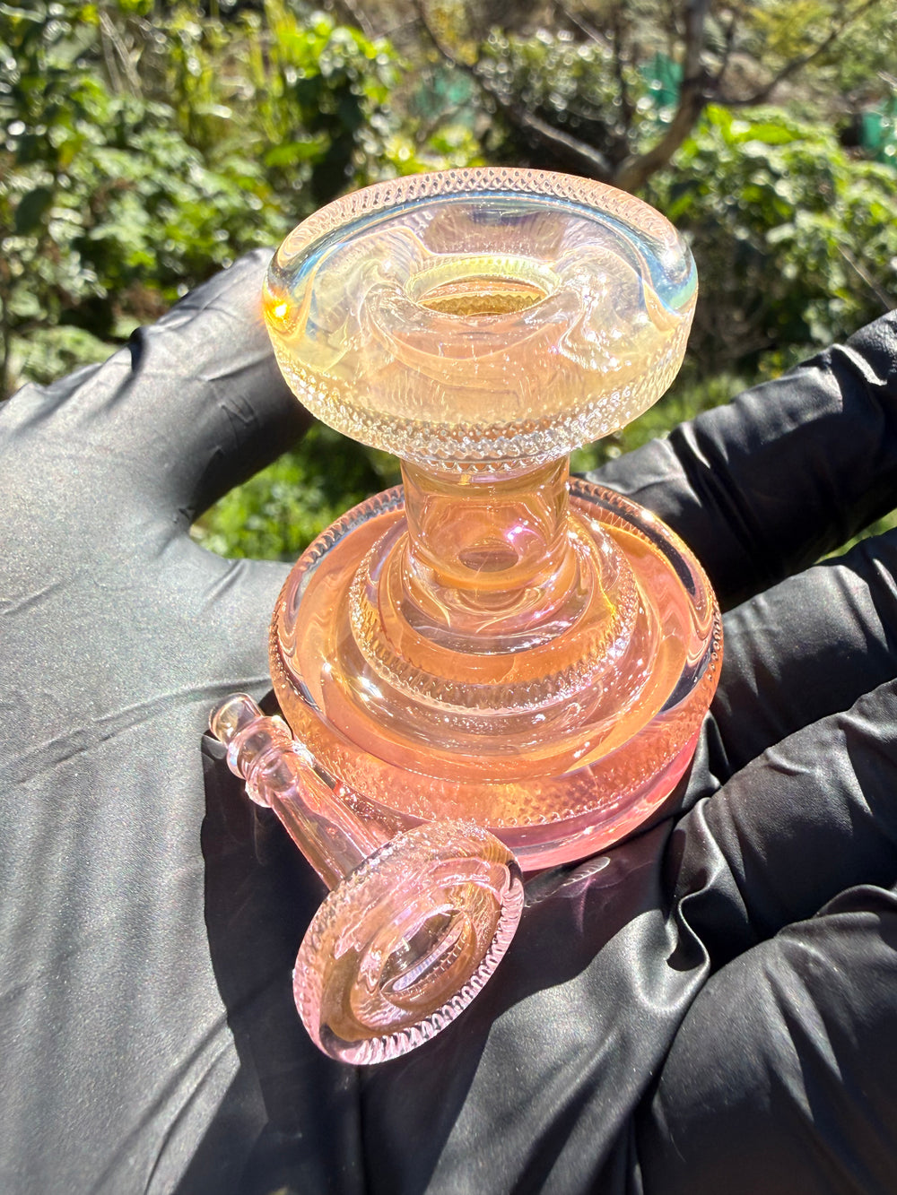 Yeti Glass Puffco Peak Dry Top/Joystick Set - Gold Fumed #1