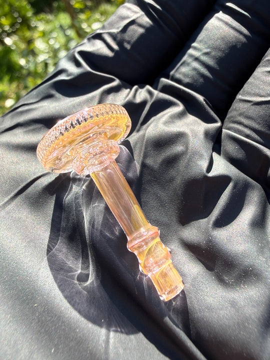 Yeti Glass Puffco Peak Dry Top/Joystick Set - Gold Fumed #1