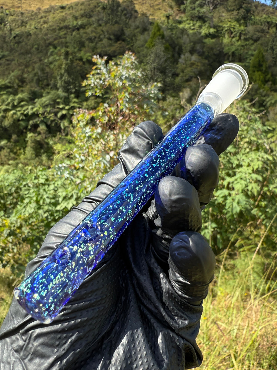 Jamie Clement Glass Collaboration Downstem - Blue/Dichro