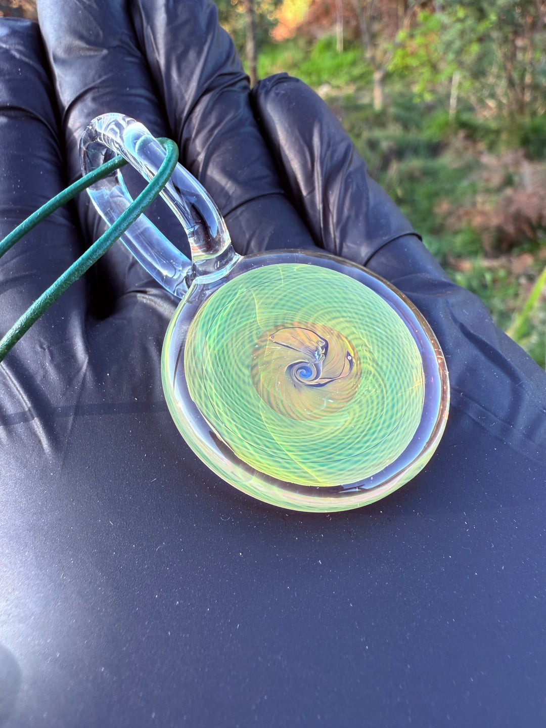 Jims Glass Blowing Fumicello Pendant - Gold/Silver Fumed