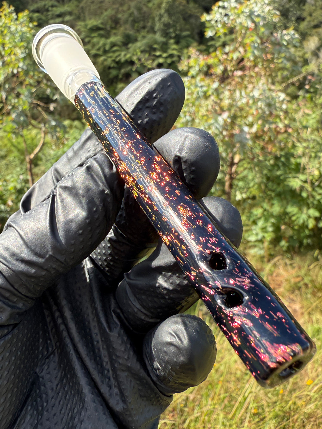 Jamie Clement Glass Collaboration Downstem - Black/Dichro #1