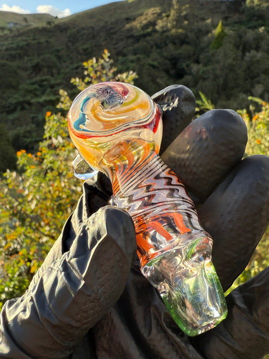 Green Thumb Bob Glass Spoon - Multicoloured/Wigwags #1