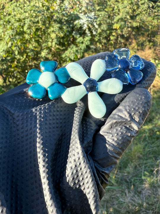Waffle Glass Necklace - Flowers