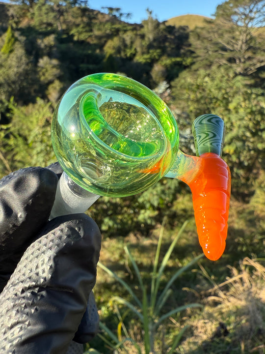 Waffle Glass Slide - Carrot Handle