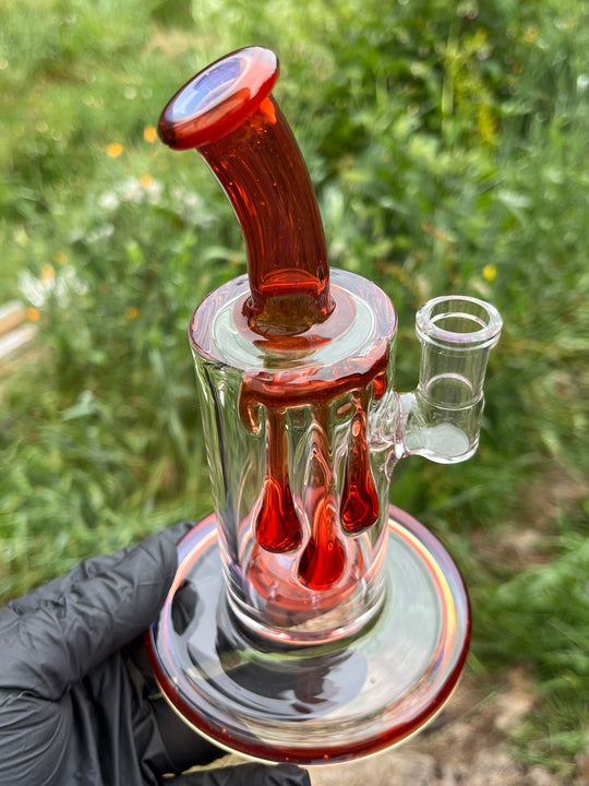 Uzzi Glass Drip Jammer Donut Perc - Ruby Slippers/Ghost