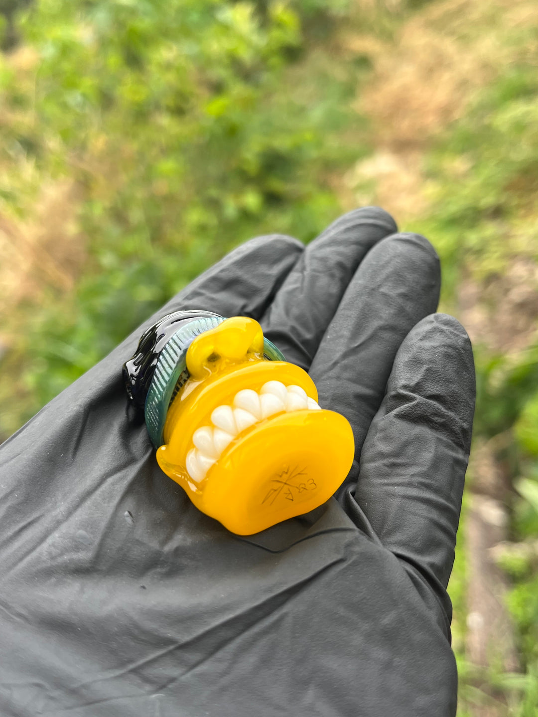 Wyrdglass Goblin Beanie Pendant - Pineapple Juice/Grape/Nightshade