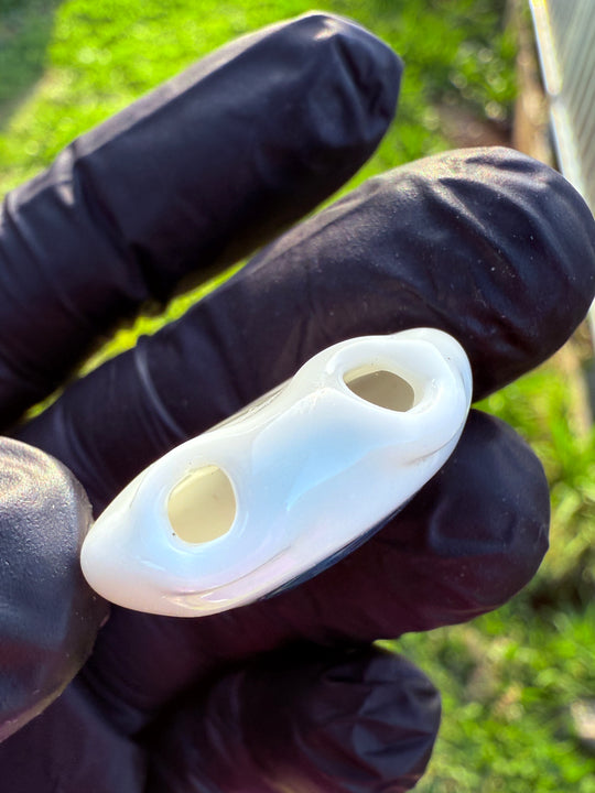 Jims Glass Blowing Hollow Eye Pendant - Blue Wigwag