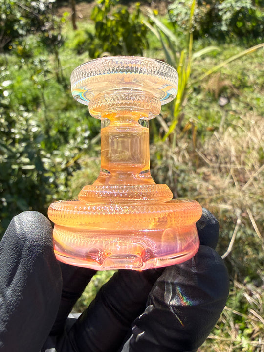 Yeti Glass Puffco Peak Dry Top/Joystick Set - Gold Fumed #1