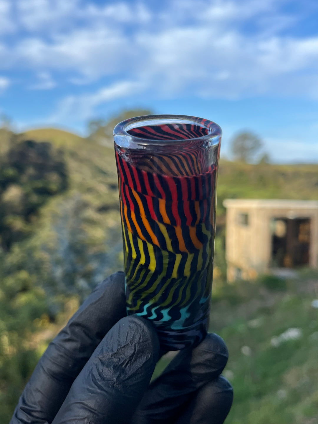 Jargo Glass Shot Glass - Rainbow Lines