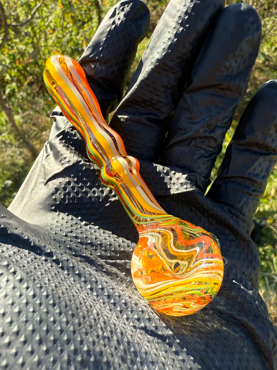 Green Thumb Bob Glass Spoon - Multicoloured/Lines #1