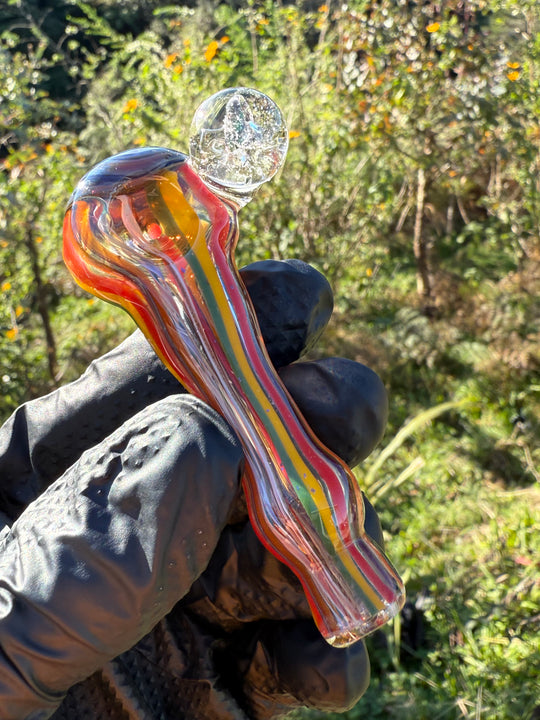 Green Thumb Bob Glass Mini Spoon - Multicoloured/Lines #1