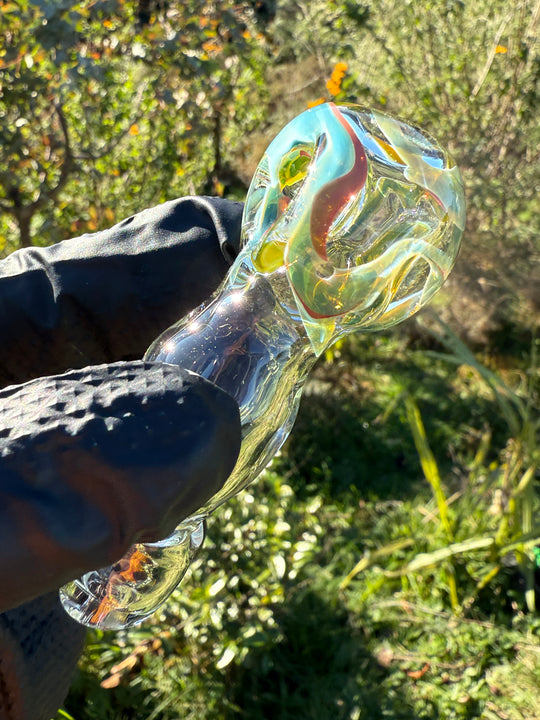 Green Thumb Bob Glass Spoon - Clear/Multicoloured #9