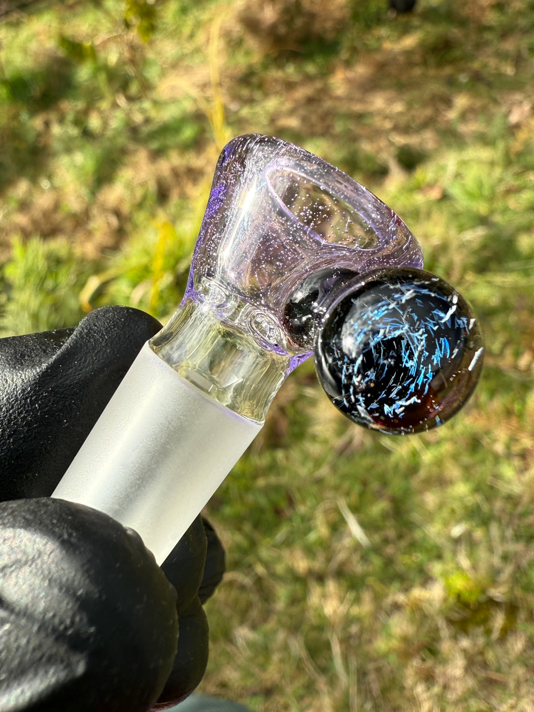 Empirical Glass Slide 14mm Dichro  - Purple Lollipop