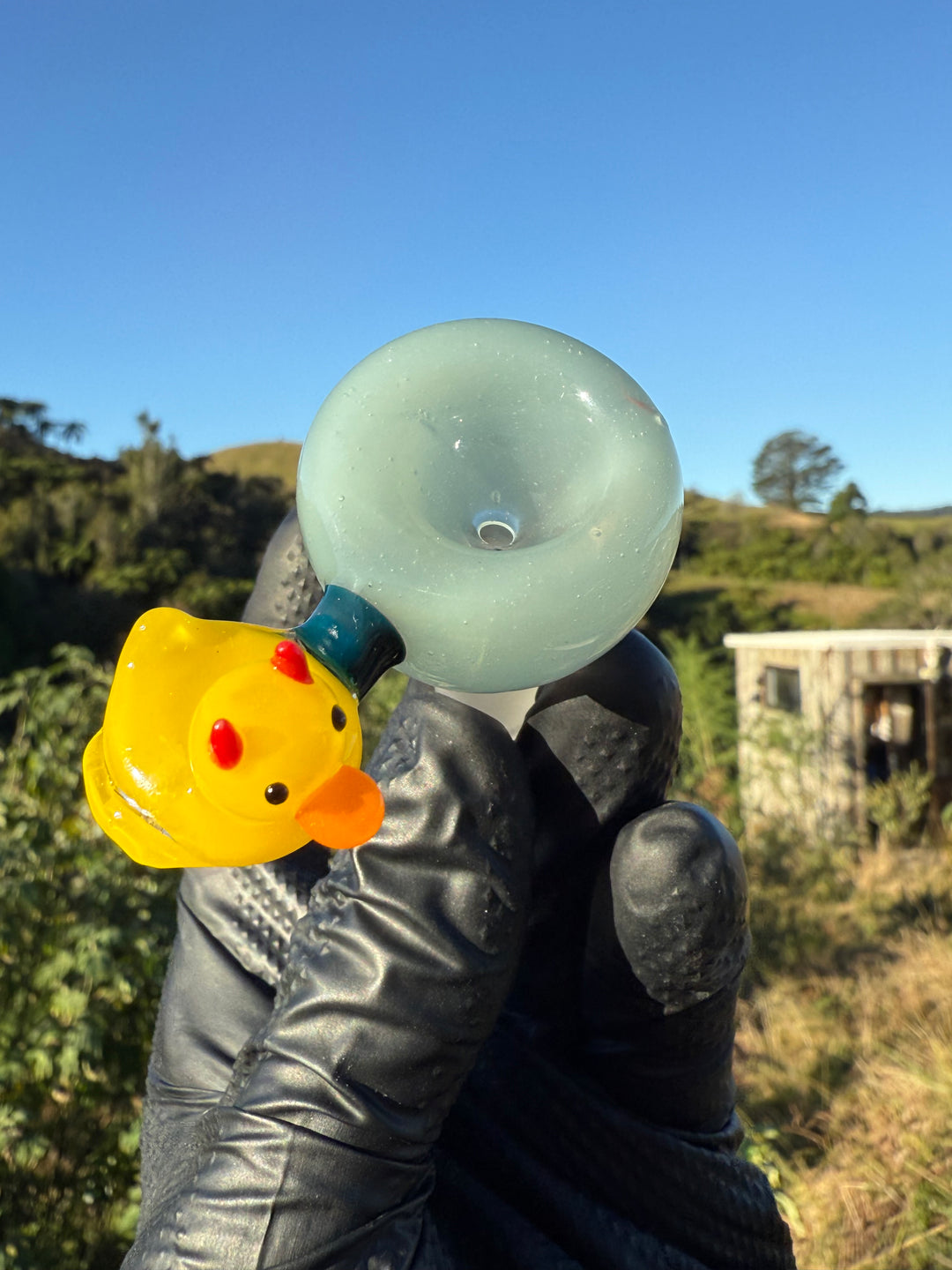 Waffle Glass Slide - Duck Handle