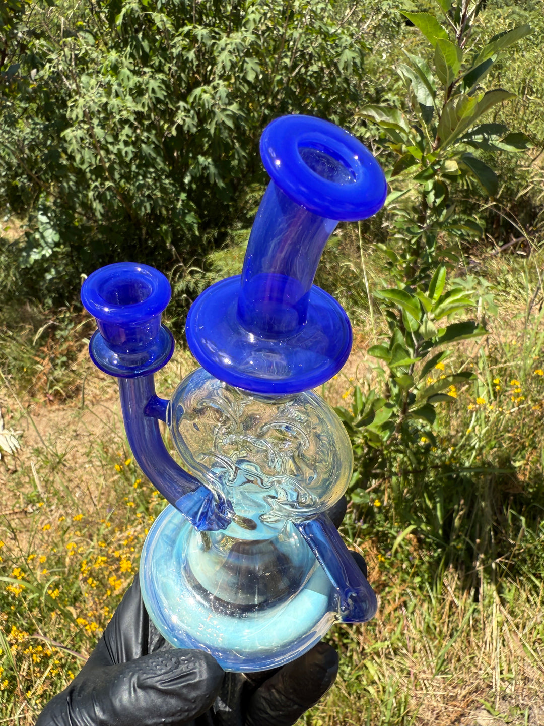Uzzi Glass Mine Swiss Dumper - Blue Cheese/Silver Fumed