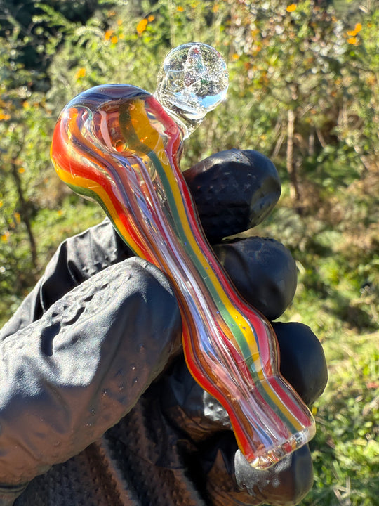 Green Thumb Bob Glass Mini Spoon - Multicoloured/Lines #1